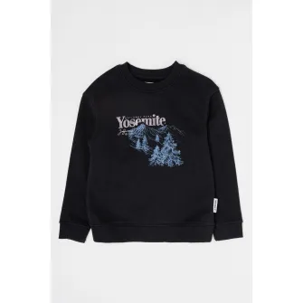 Jack & Jones, Bluza de trening din amestec de bumbac cu model grafic Joreaton, Negru, Albastru, 140 CM