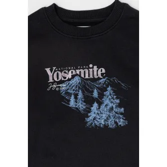 Jack & Jones, Bluza de trening din amestec de bumbac cu model grafic Joreaton, Negru, Albastru, 152 CM