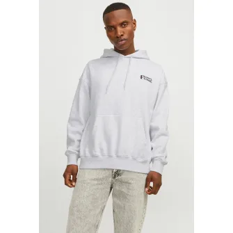Jack & Jones, Hanorac lejer cu imprimeu pe partea din spate, Alb melanj, XL
