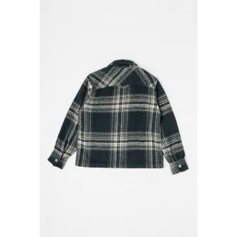 Jack & Jones, Jacheta-camasa in carouri cu buzunare aplicate, Verde inchis, Verde masliniu, Alb murdar, 140 CM
