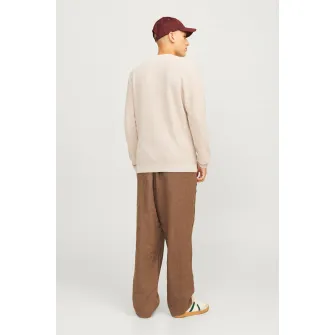 Jack & Jones, Pulover de bumbac cu aspect texturat, Bej deschis, 2XL