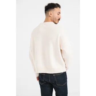 Jack & Jones, Pulover de bumbac cu maneci cazute, Bej deschis, XL