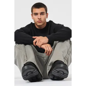 Jack & Jones, Tricou cu decolteu la baza gatului, uni, Negru, M