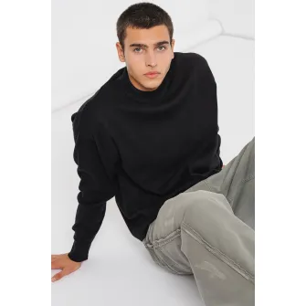 Jack & Jones, Tricou cu decolteu la baza gatului, uni, Negru, M
