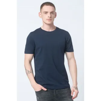 Jack  Jones, Set de tricouri din bumbac organic - 5 piese, Alb/Negru/Bleumarin, L
