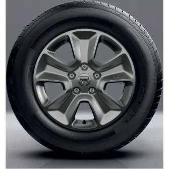 Janta aliaj Dacia, 6.5x16, 5 , ET41 model Thema , compatibila Duster I, gri argintiu