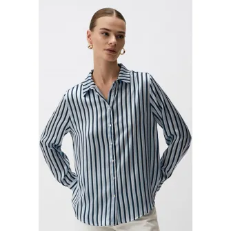 JIMMY KEY, Camasa lejera cu model in dungi, Albastru deschis, L