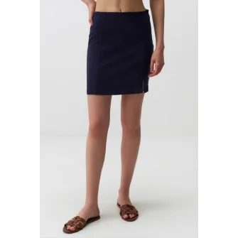 JIMMY KEY, Fusta mini cu slit lateral, Bleumarin, XL