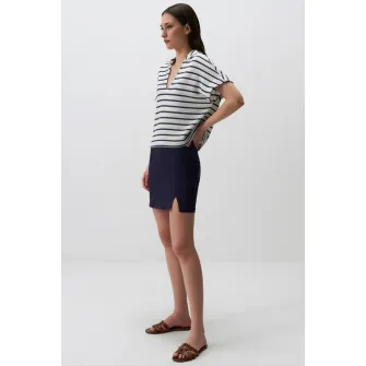 JIMMY KEY, Fusta mini cu slit lateral, Bleumarin, XL