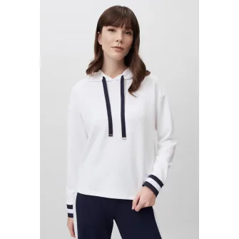 JIMMY KEY, Hanorac uni din amestec de modal, Alb, XL