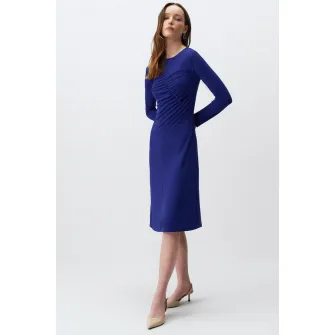 JIMMY KEY, Rochie midi cu decupaj, Albastru inchis, S