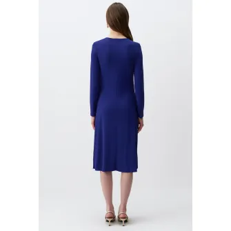 JIMMY KEY, Rochie midi cu decupaj, Albastru inchis, S