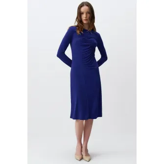 JIMMY KEY, Rochie midi cu decupaj, Albastru inchis, S