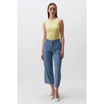 JIMMY KEY, Top slim fit cu model uni, Galben pal, XL
