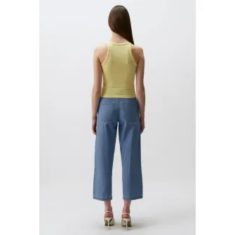 JIMMY KEY, Top slim fit cu model uni, Galben pal, XL