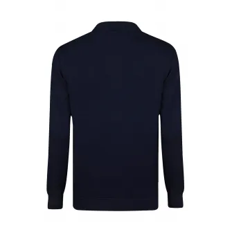 Jimmy Sanders, Pulover polo tricotat fin, Albastru ultramarin, S