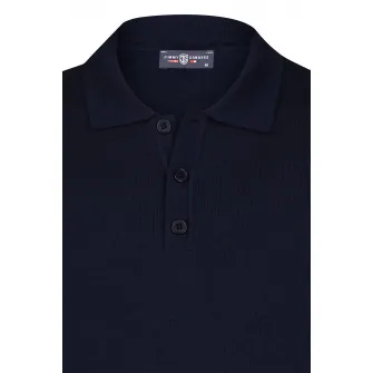 Jimmy Sanders, Pulover polo tricotat fin, Albastru ultramarin, S