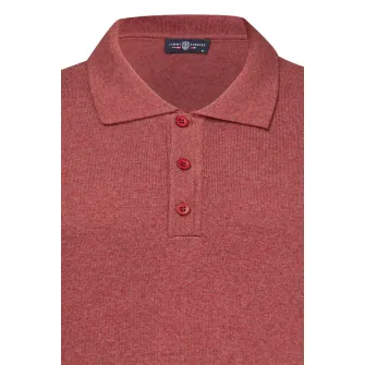 Jimmy Sanders, Pulover polo tricotat fin, Rosu inchis, S