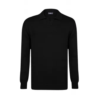 Jimmy Sanders, Pulover tricotat fin, Negru, M