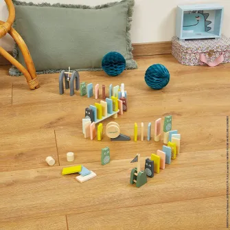 Joc domino din lemn Janod Sweet Cocoon, 100 piese
