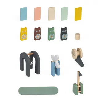 Joc domino din lemn Janod Sweet Cocoon, 100 piese