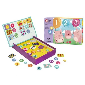 Joc educativ magnetic AS - Numerele, 57 piese