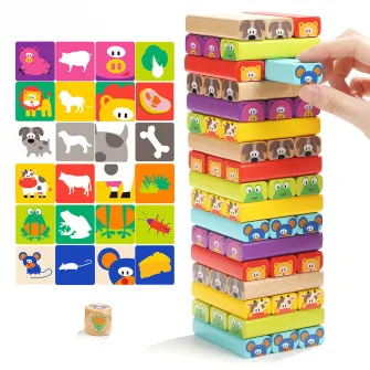Joc Jenga Top Bright - Animalute vesele