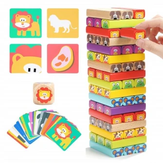 Joc Jenga Top Bright - Animalute vesele