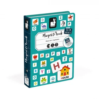 Магнитная игра Janod - Magneti Book, Alphabet, 142 штуки, фунт. Английский
