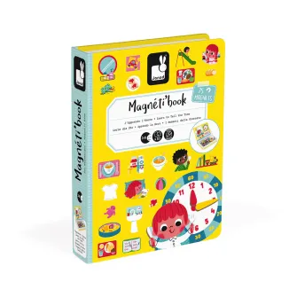 Joc magnetic Janod - Magneti Book, Ceasul, 75 piese