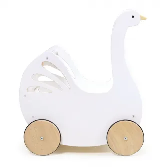 Jucarie de impins din lemn Tender Leaf Toys - Carucior Lebada