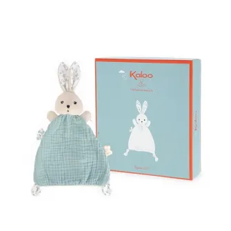 Плюшевая игрушка Kaloo Doudou KDoux - Кролик, синее одеяло, 20 см