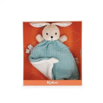 Плюшевая игрушка Kaloo Doudou KDoux - Кролик, синее одеяло, 20 см