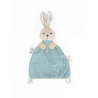 Плюшевая игрушка Kaloo Doudou KDoux - Кролик, синее одеяло, 20 см