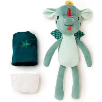 Jucarie de plus Lilliputiens - Dragonul Joe, cu sac de dormit