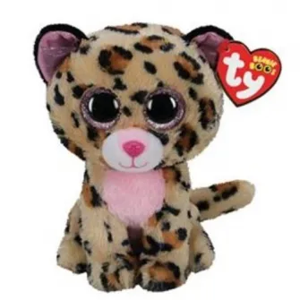 Jucarie de plus Ty - Beanie Boos, Leopard maro roz, 15 cm