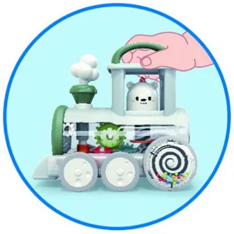 Jucarie de tras Hola - Locomotiva cu mecanism steam, alba