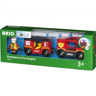 Jucarie din lemn Brio - Trenul pompierilor