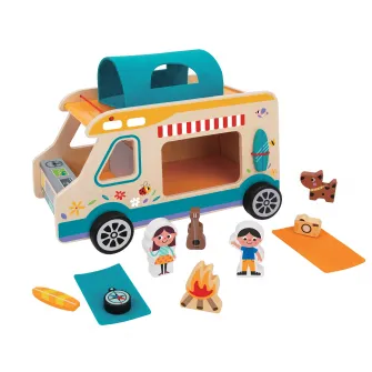 Jucarie din lemn Mappy - Camioneta pentru camping