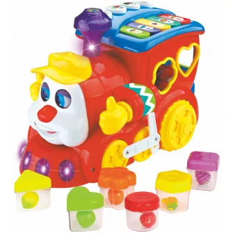 Jucarie interactiva Mappy - Locomotiva cu forme, lumini si sunete