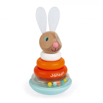 Jucarie sortare din lemn Janod Lapin - Iepurasul Roly Poly