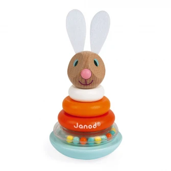Jucarie sortare din lemn Janod Lapin - Iepurasul Roly Poly