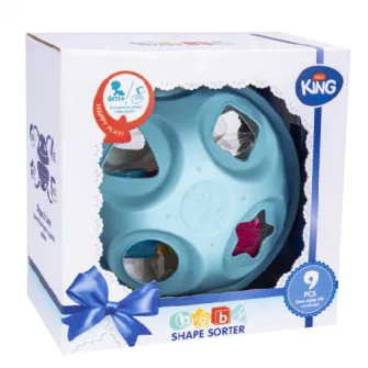 Jucarie sortare M-Toys, 8 cuburi, bleu