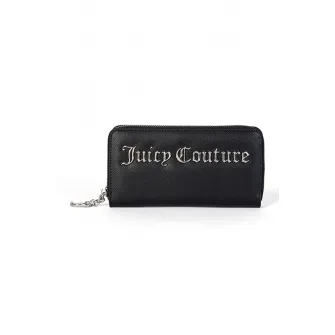 Juicy Couture, Portofel din piele ecologica cu fermoar Jasmine, Negru