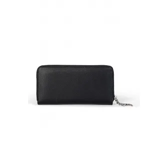 Juicy Couture, Portofel din piele ecologica cu fermoar Jasmine, Negru