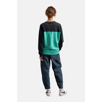 KAFT, Bluza sport unisex cu model colorblock, Albastru aquamarin, Negru, S