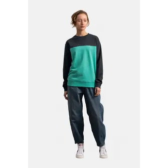 KAFT, Bluza sport unisex cu model colorblock, Albastru aquamarin, Negru, S