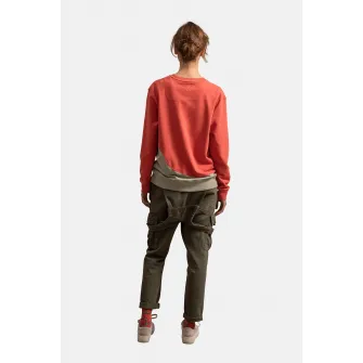 KAFT, Bluza sport unisex cu model colorblock, Corai, Grej, S