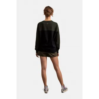 KAFT, Bluza sport unisex cu model colorblock, Gri inchis, Negru, XS