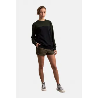 KAFT, Bluza sport unisex cu model colorblock, Gri inchis, Negru, XS
